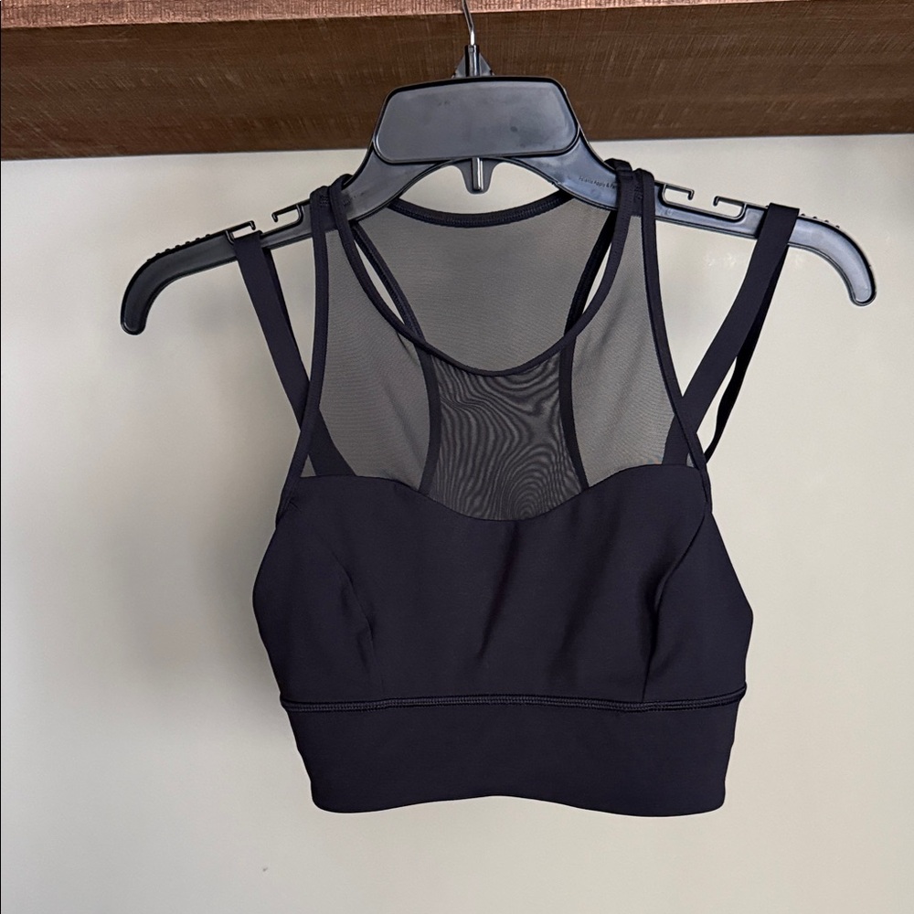 Lululemon Sun Setter Black Mesh Sports Bra